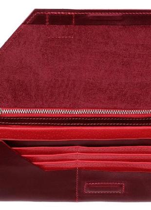 Гаманець клатч бордовий з натуральної шкіри grande pelle, жіночий гаманець бордовий шкіряний вертикальний4 фото