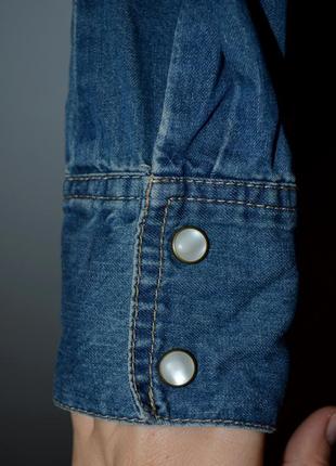 38/м фирменная женская джинсовая рубашка блуза блузка7 фото