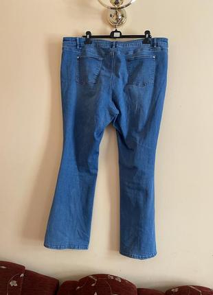 Батал великий розмір стильні сині джинси джинсики прямі довгі штани штаники весняні4 фото