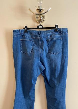 Батал великий розмір стильні сині джинси джинсики прямі довгі штани штаники весняні5 фото