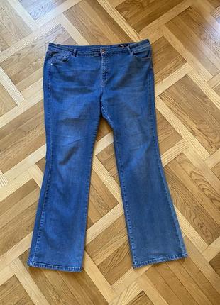 Батал великий розмір стильні сині джинси джинсики прямі довгі штани штаники весняні8 фото