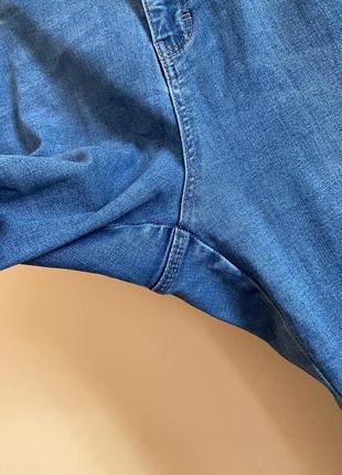 Батал великий розмір стильні сині джинси джинсики прямі довгі штани штаники весняні3 фото