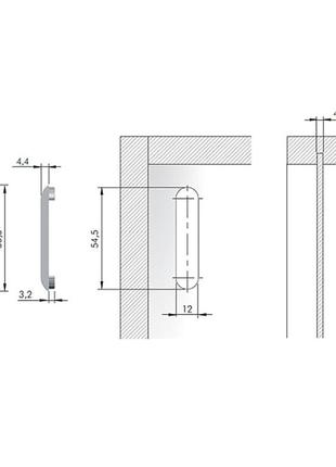 К-т прихованих навісів libra h1 (abc планка,вузька загл.нікель,150 кг/пара), italiana ferramenta4 фото
