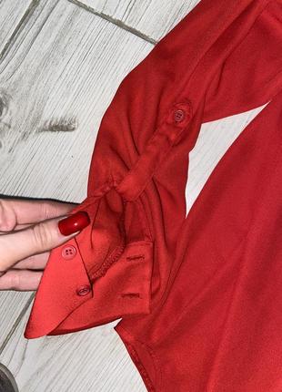 Красная шифоновая рубашка2 фото