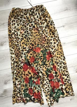 Пляжное парео саронг юбка платье с  леопардовым принтом и розами asos5 фото