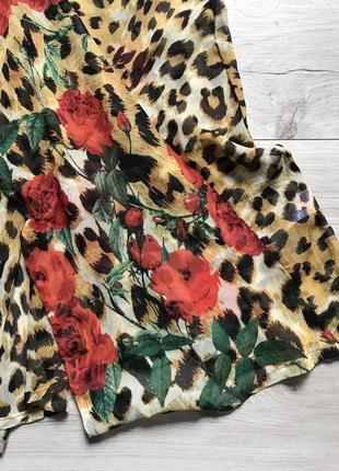 Пляжное парео саронг юбка платье с  леопардовым принтом и розами asos9 фото