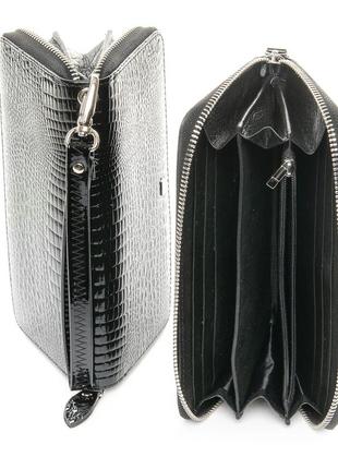 Жіночий шкіряний гаманець з натуральної шкіри сірого кольору3 фото