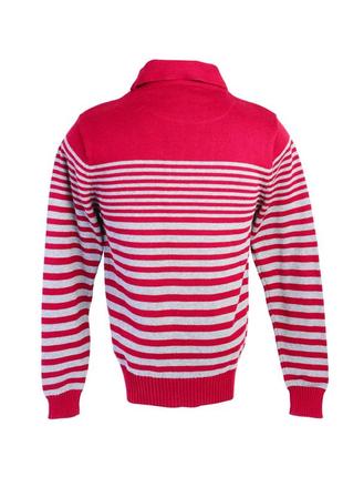 Мужской теплый свитер в полоску s/42 красный-серый insider2 фото