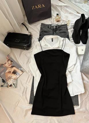 Красиве чорне міні плаття на брителях від h&m