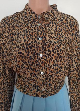 Рубашка леопардовая с выделенной талией3 фото