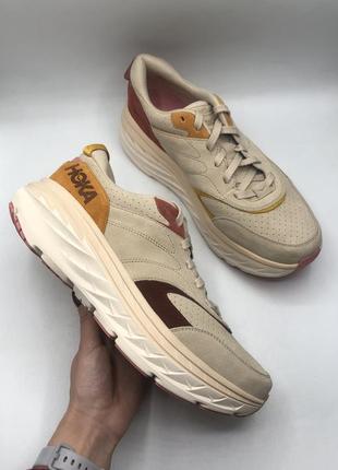 Кроссовки hoka one bondi l suede beige (1124631 ssdm) оригинал