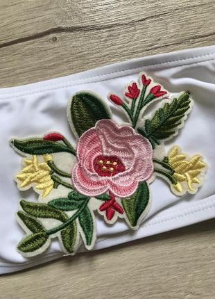Топ бандо лиф от купальника с вышитой аппликацией цветы boohoo4 фото