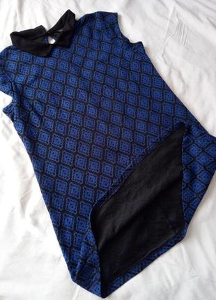 Синее черное трикотажное стильное платье от dorothy parker6 фото