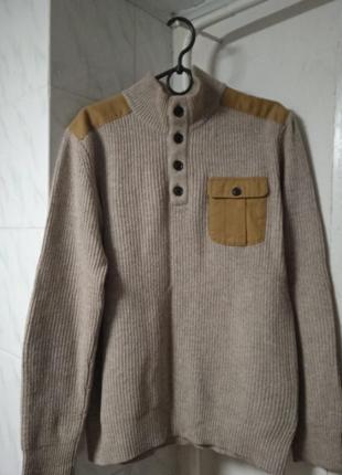 Кофейный фирменный свитер мужской,размер xs,s