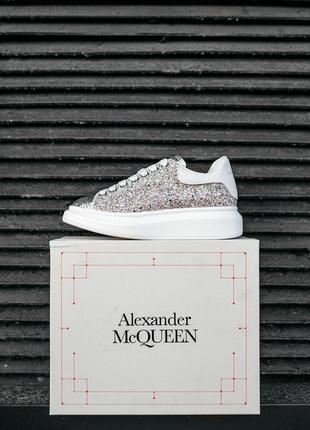 Жіночі кросівки alexander mcqueen low lace-up glitter leather / smb2 фото