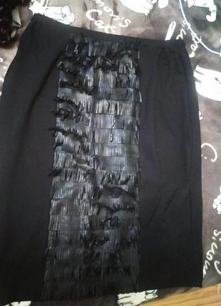Новая шикарная юбка с кожей германия, 50-54