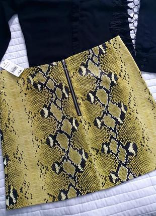 Новая юбка анималистичный принт змеиная кожа4 фото