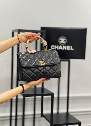 Сумка стьобана чорна жіноча в стилі chanel клатч сумочка маленька шанель