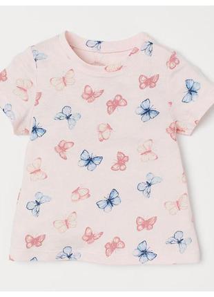Дитяча футболка метелики h&m для дівчинки 74001
