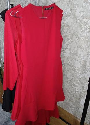 Красное платье мини по фигуре размер s от zara2 фото