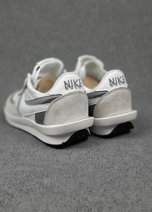 Кроссовки nike sacai white grey2 фото