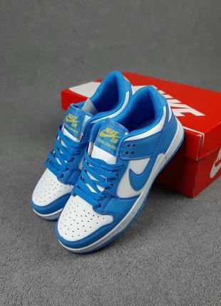 Кроссовки nike sb dunk low white blue