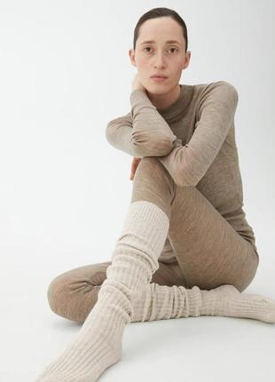 Шкарпетки гетри arket over-the-knee wool socks off white