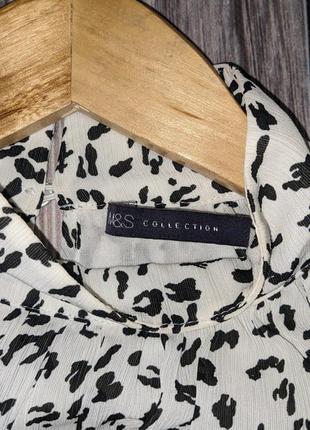 Шифоновая блуза под горло леопард m&s collection #22467 фото