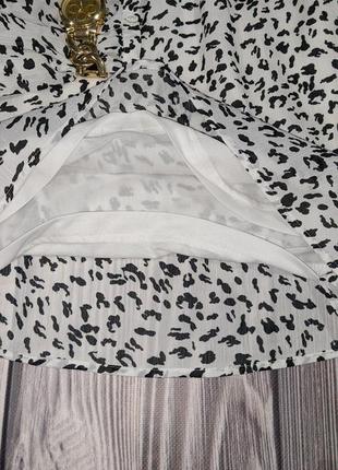 Шифоновая блуза под горло леопард m&s collection #22465 фото