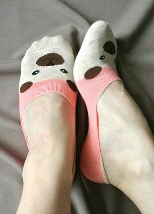 Хлопковые женские супер короткие носочки, следки персиковые.3 фото