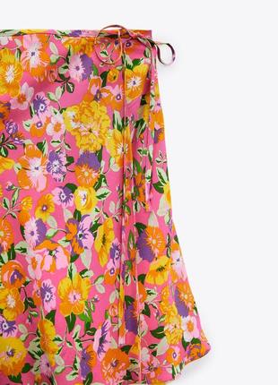Юбка zara, юбка в цветочный принт, мини юбка zara2 фото
