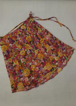 Юбка zara, юбка в цветочный принт, мини юбка zara4 фото
