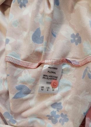 🌸стильна рожева 🌸сукня міді з джерсі з  квітковим принтом cotton traders (розмір 10)7 фото