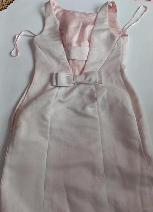 Вечернее розовое платье на 8 марта с бантиком 44 размер коктейльное платье мини новое7 фото