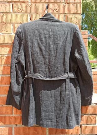 Льняной пиджак, жакет, блейзер прямого кроя винтаж franco callegari3 фото