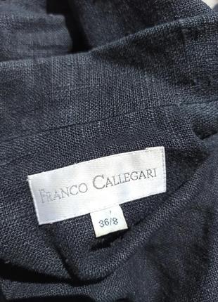 Льняной пиджак, жакет, блейзер прямого кроя винтаж franco callegari4 фото