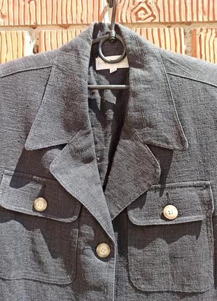Льняной пиджак, жакет, блейзер прямого кроя винтаж franco callegari6 фото