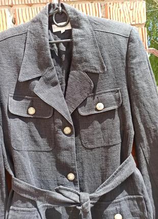 Льняной пиджак, жакет, блейзер прямого кроя винтаж franco callegari8 фото
