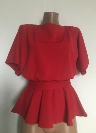 Фирменная нарядная красная боузка 12 размера