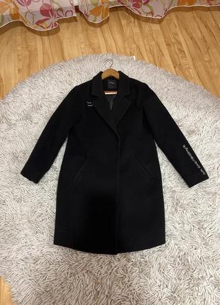 Пальто полупальто черное классическое демисезонное классное стильное модное элегантное