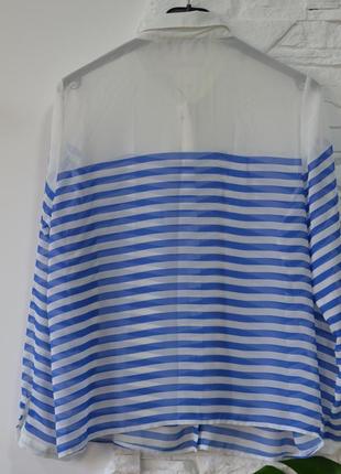 Класична біло-блакитна сорочка в морському стилі2 фото