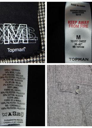 Бомбер из шерстяного микса в гусиную лапку topman5 фото