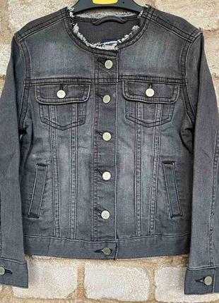Стильный серый джинсовый пиджак на девочку гап gap kids размер 6-7 лет рост 114-124 см