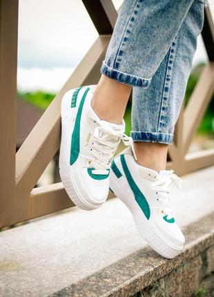 Женские кроссовки puma cali sport heritage white teal / smb