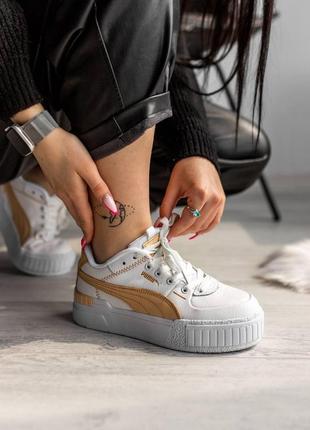 Жіночі кросівки puma cali sport mix white beige / smb1 фото