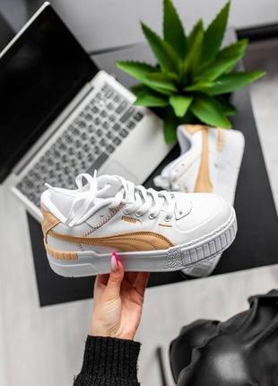 Жіночі кросівки puma cali sport mix white beige / smb8 фото