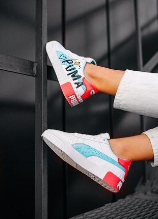 Женские кроссовки puma cali white red / smb8 фото