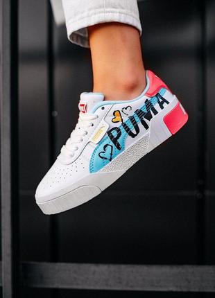 Женские кроссовки puma cali white red / smb10 фото