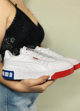 Женские кроссовки puma cali basket white red blue / smb ✔️1 фото