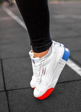 Женские кроссовки puma cali basket white red blue / smb ✔️7 фото